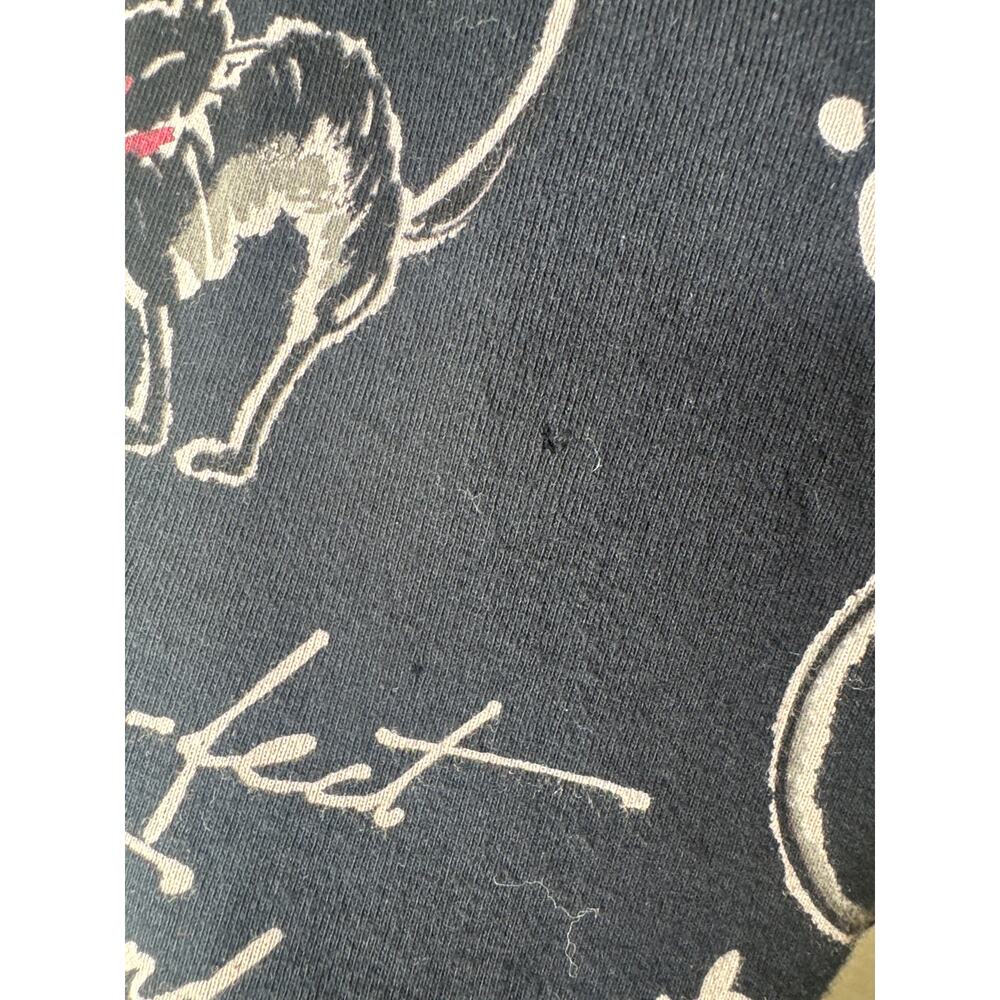 Jess & Jane Black Rhinestone Cat Shirt Graphic Top 3/4 Sleeve Size M Whimsical - Picture 3 of 5